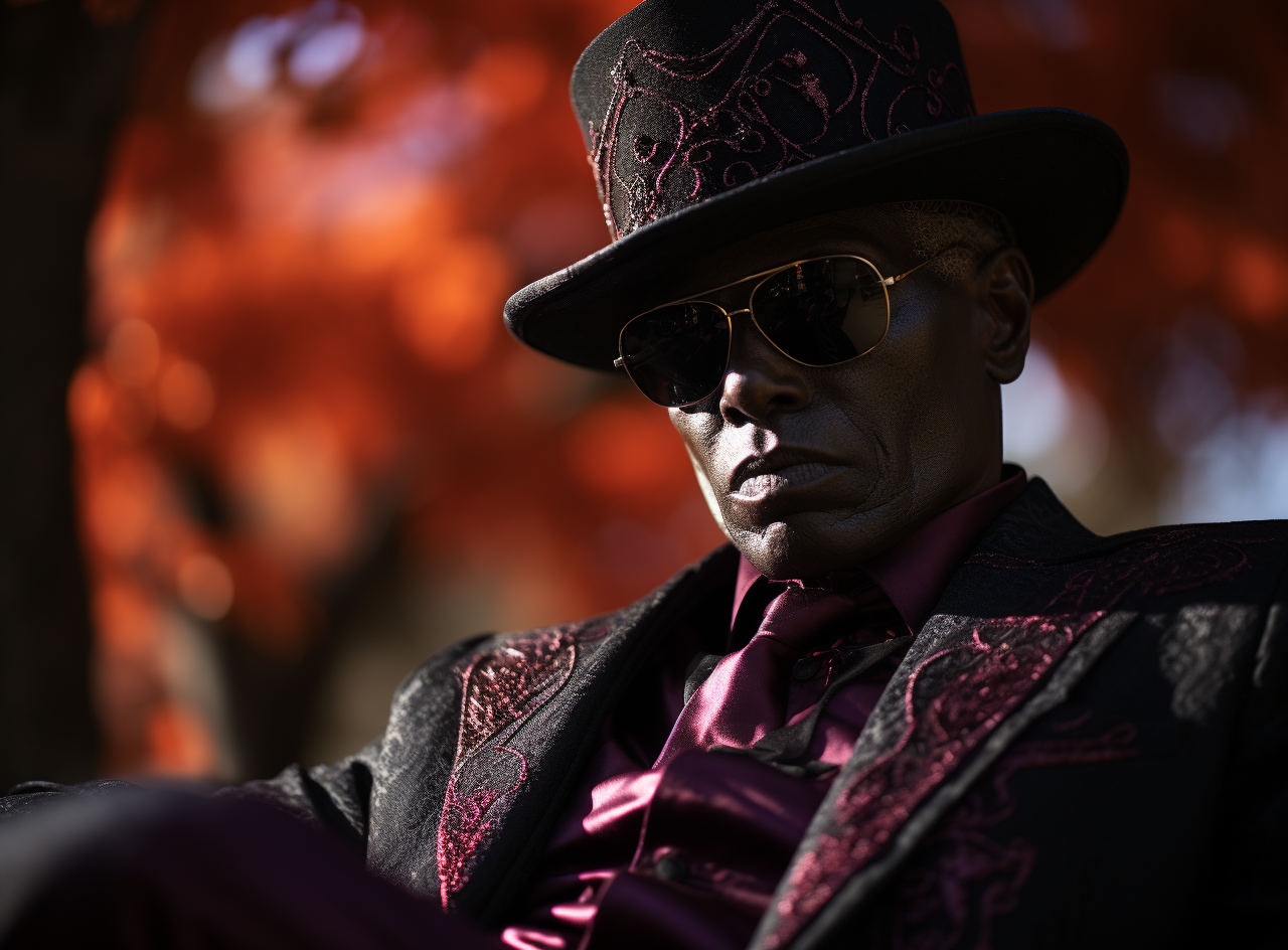 Portrait of Baron Samedi in a Haitian cemetery