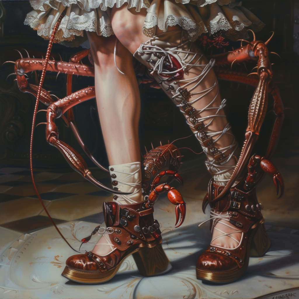 Baroque Body Horror Cybernetic Girl Scorpion Shoes