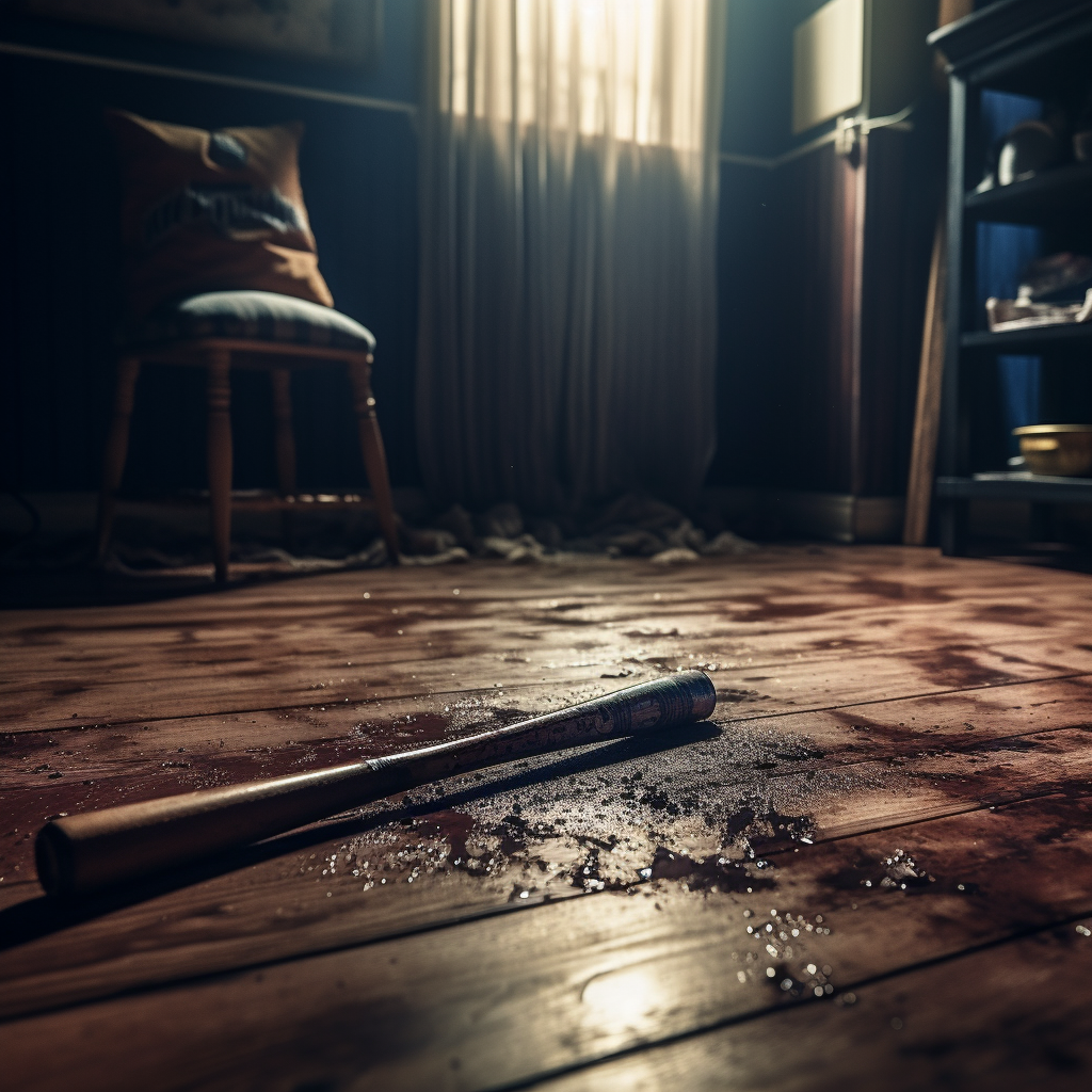 Baseball Bat on Room Floor