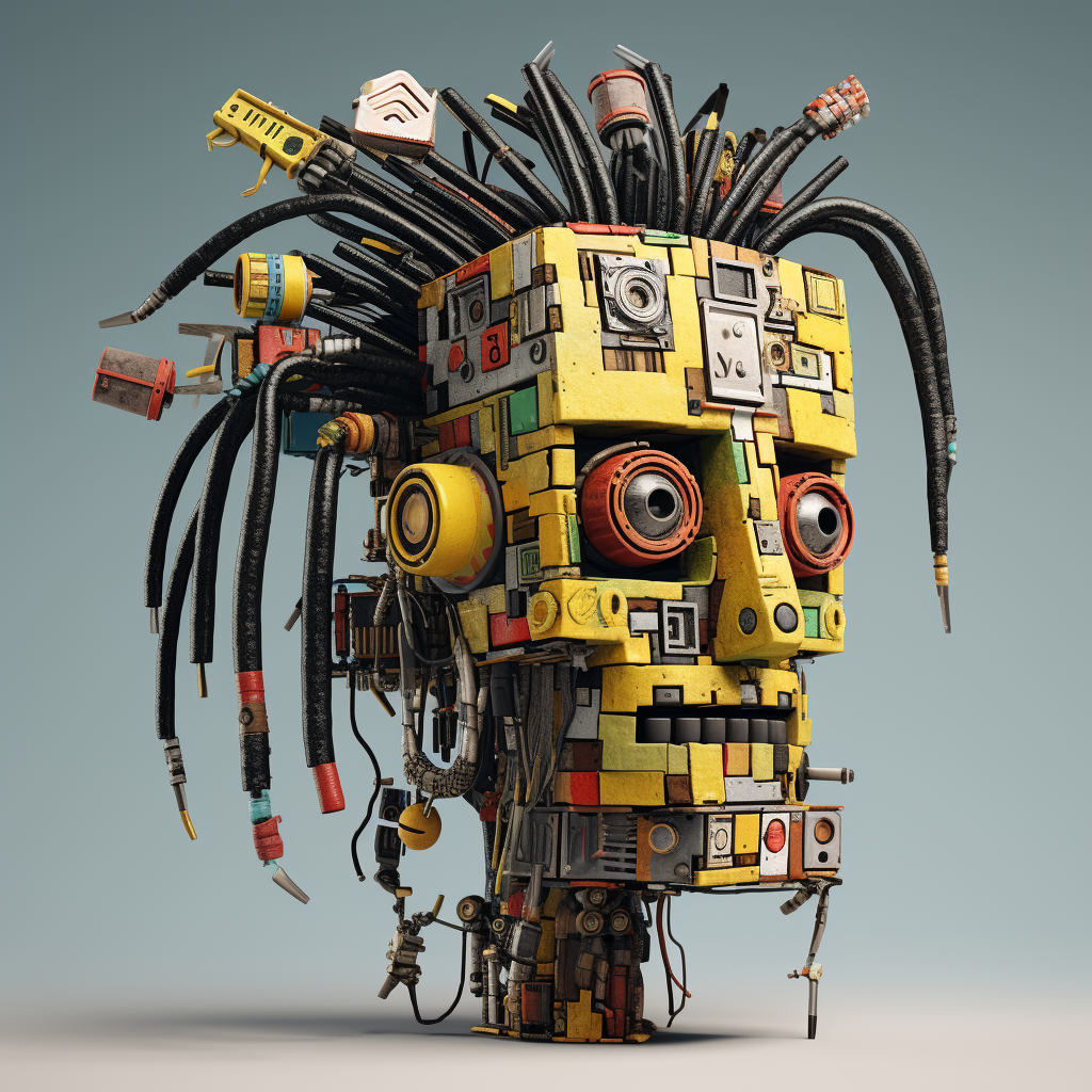 Intricate Basquiat-inspired punk head in Minecraft style