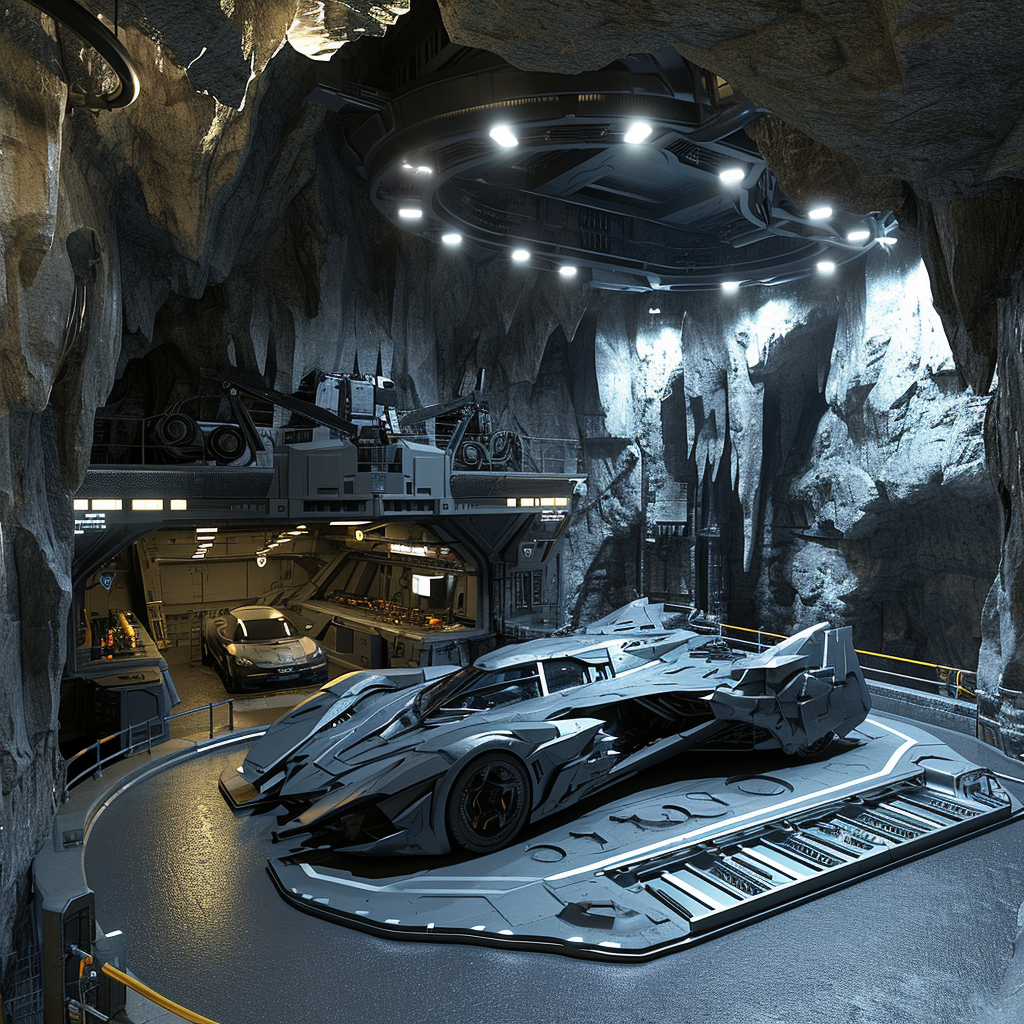 3D blueprints of the Batcave