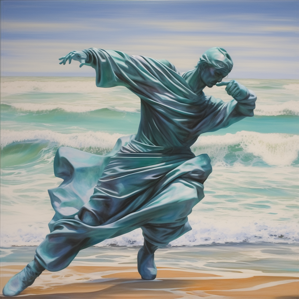 Beach Dancing Scarf Floating Waves Picture