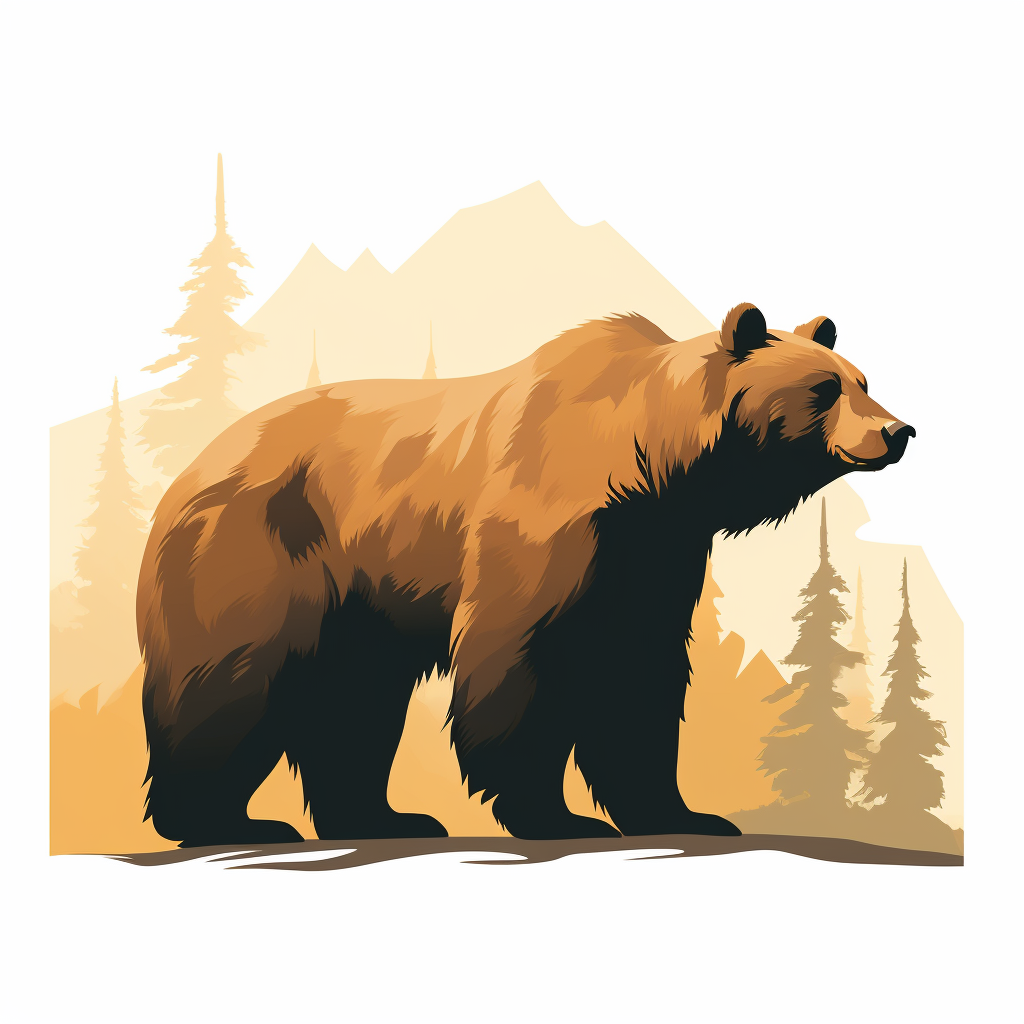 Flat design side view of bear