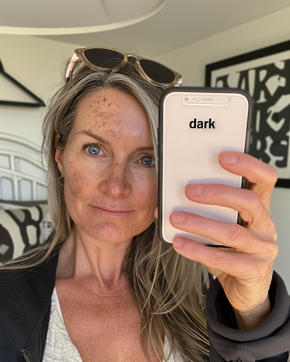 50 Year Old Caucasian Lady with Melasma Selfie