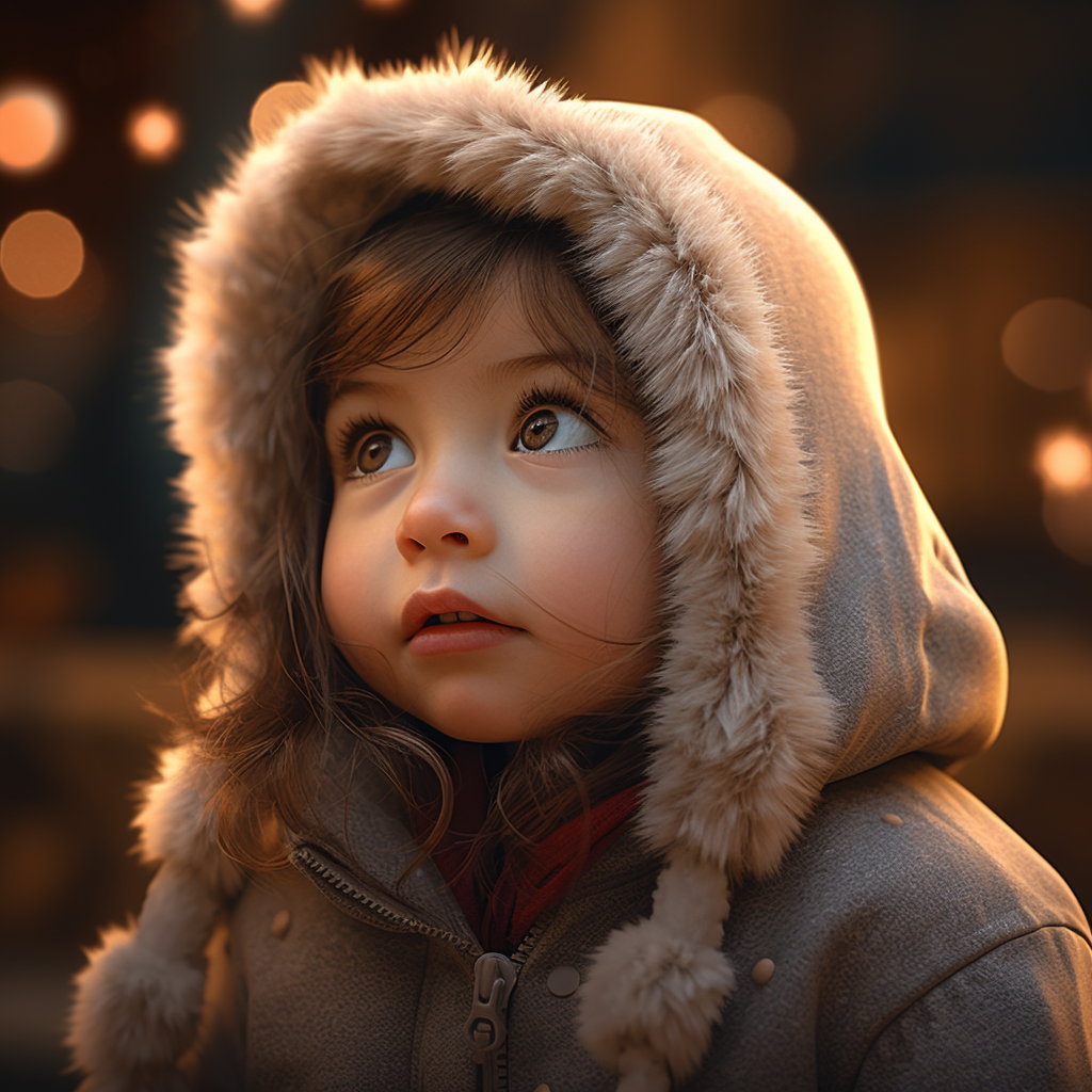 Beautiful baby in emotional lighting