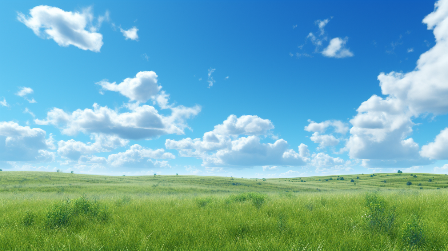 Scenic blue sky and cloud formation over a prairie