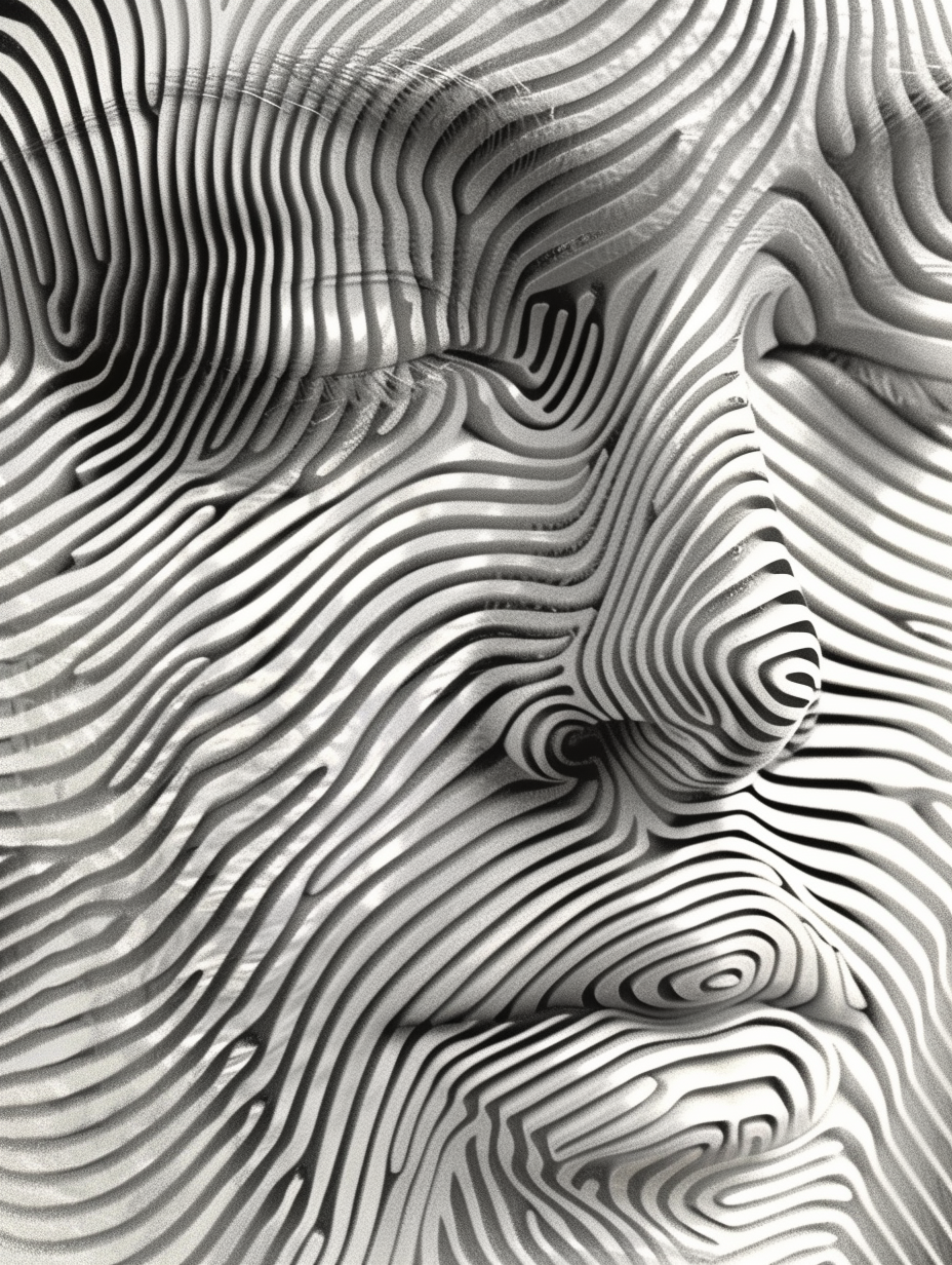 Female face fingerprints 3D design