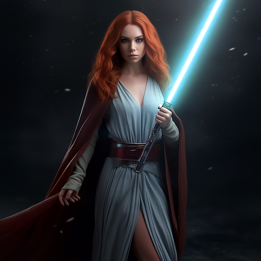 Gorgeous Female Jedi in Dynamic Pose