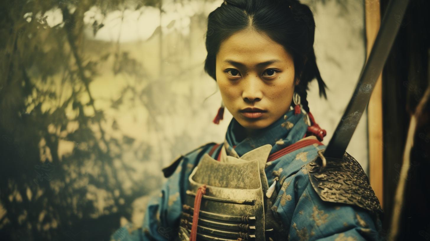 Beautiful Female Samurai Warrior in Japan