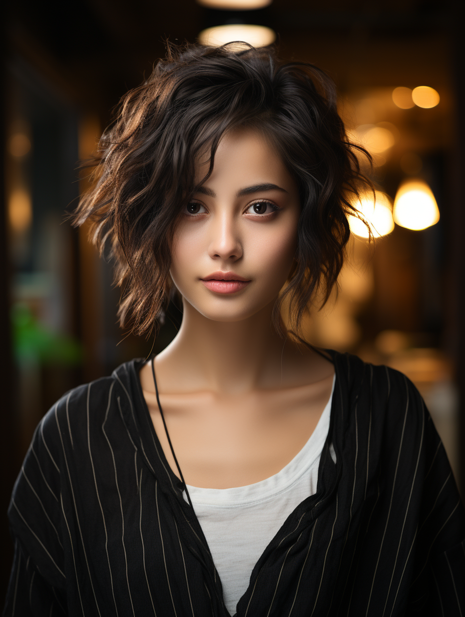 Close-Up Portrait of Beautiful Japanese Girl