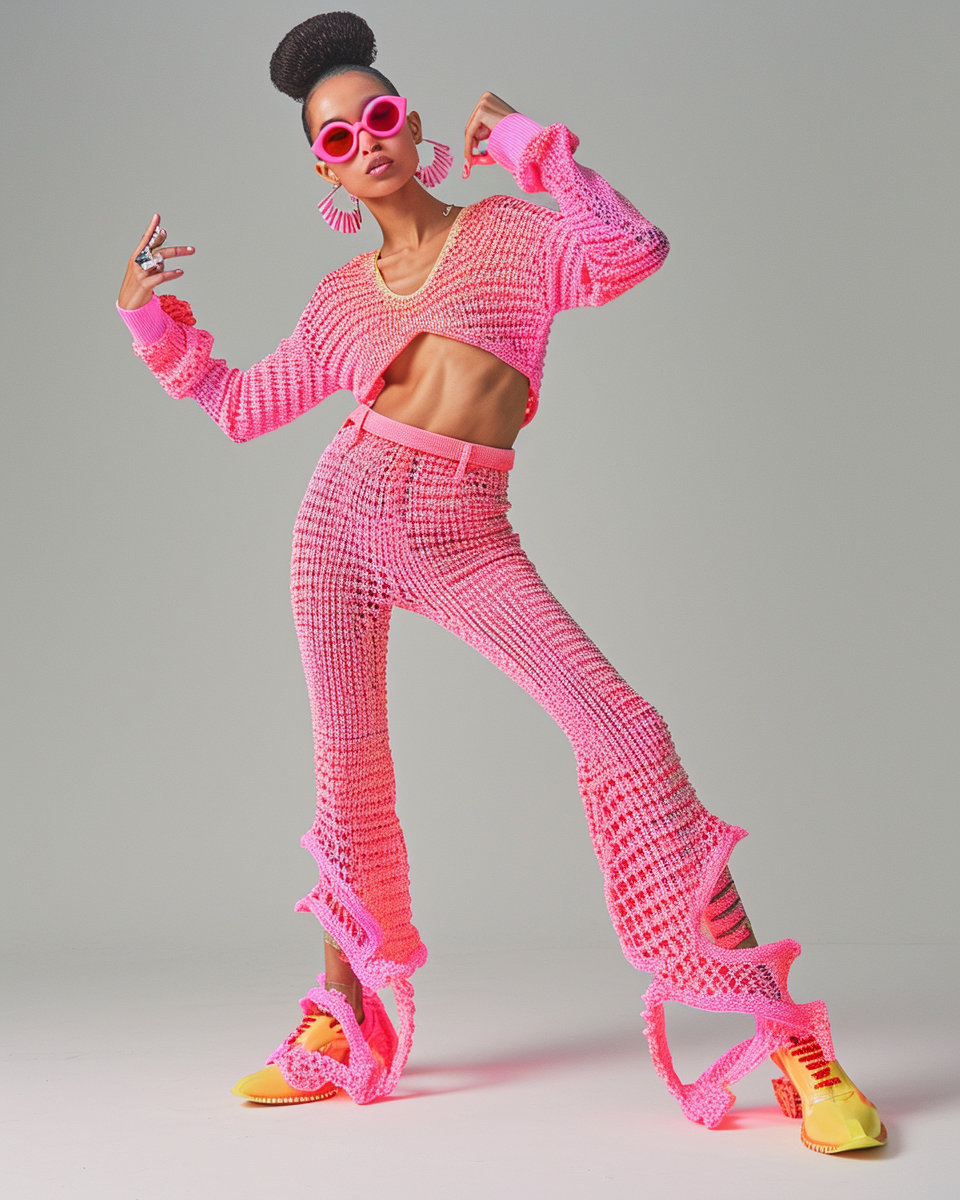 Model in Candy Color Pop Outfit