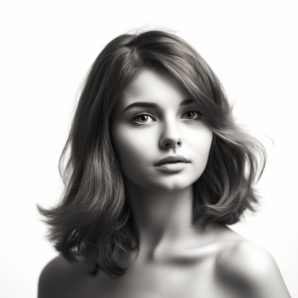 Stunning monochrome portrait of a beautiful woman