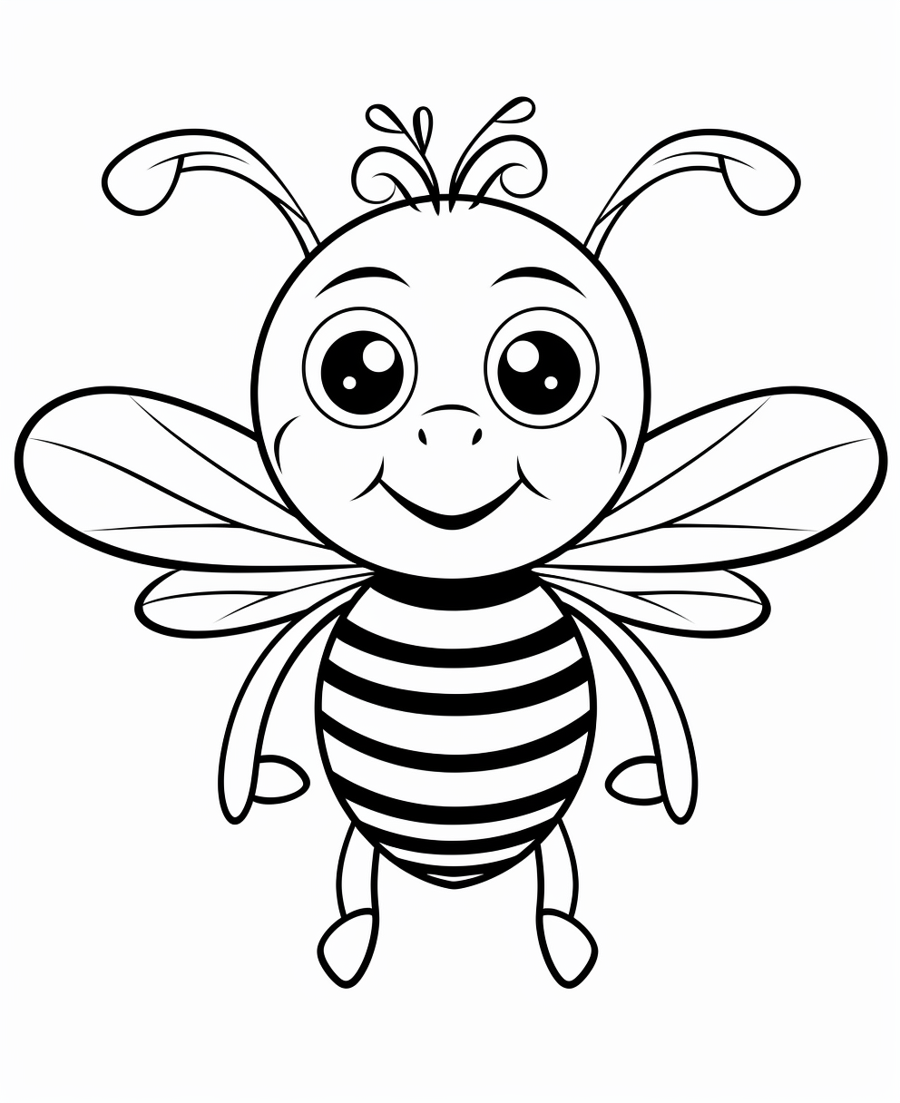 Cartoon Bee Coloring Page