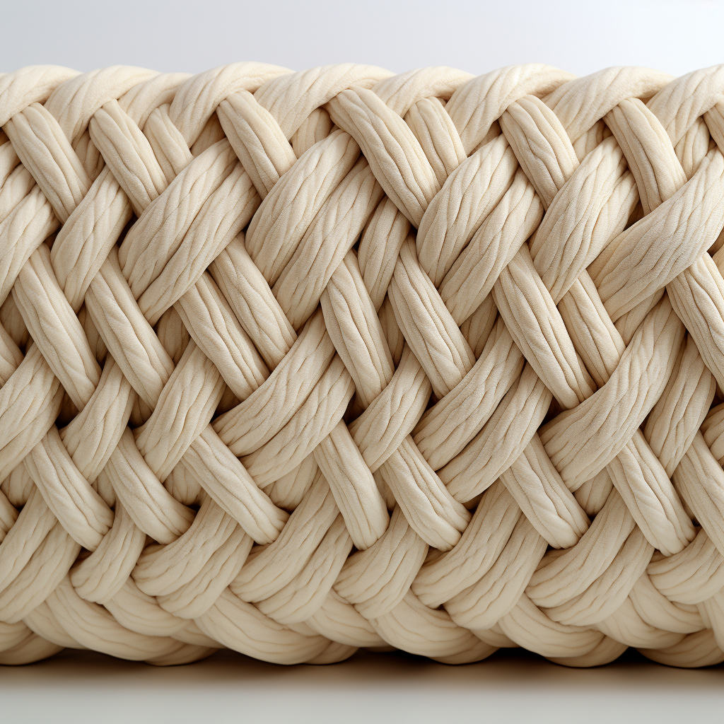 Beige knitted rope horizontal