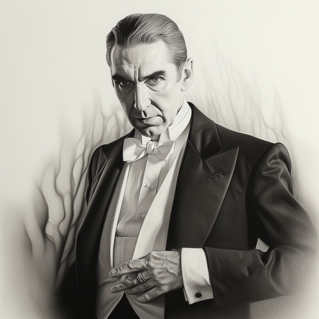 Bela Lugosi vampire drawing artwork