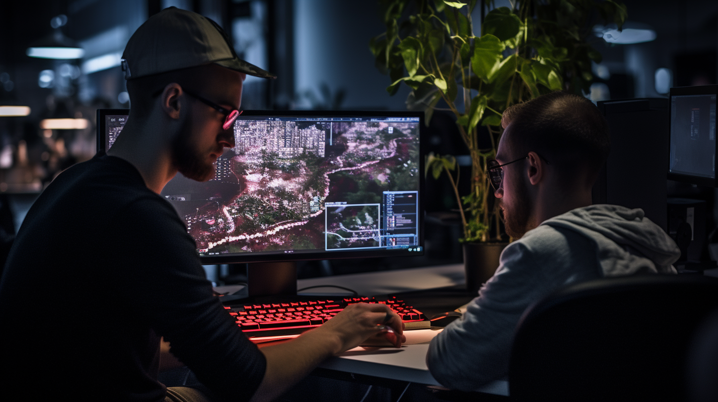 Employee working on video game in Belgium