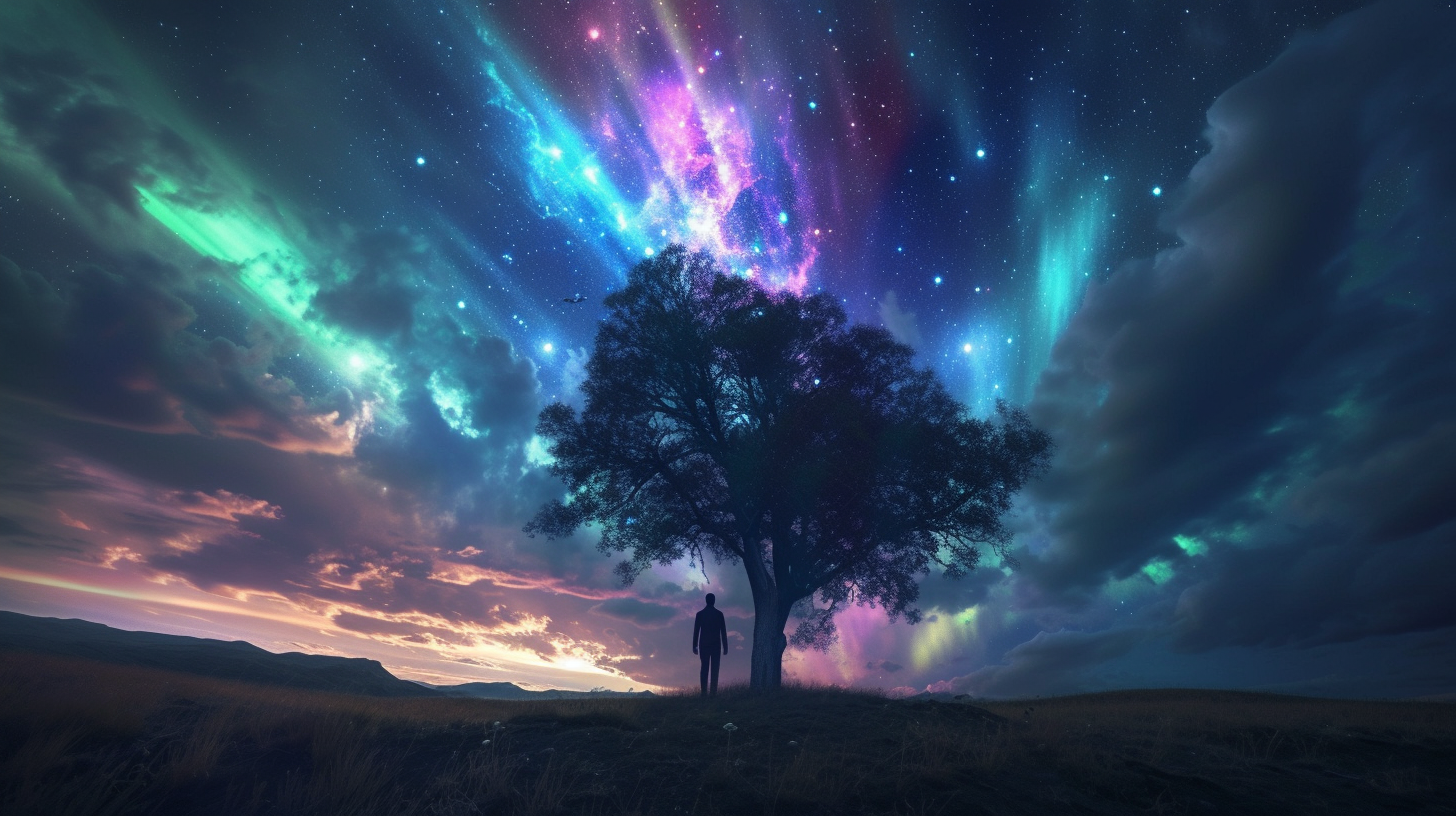 Breathtaking Aurora Landscape with Love Declaration