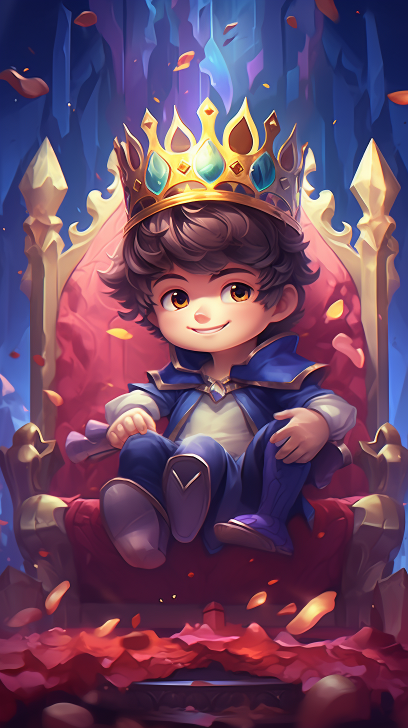 Big Brain Character Sitting Throne Wink Game Illustration