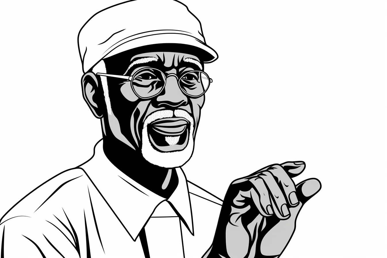 Black Grandfather Coloring Page Hand