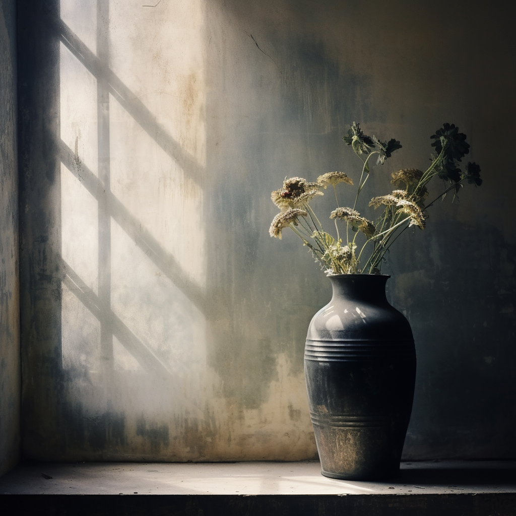 Beautiful black and gray flower arrangement