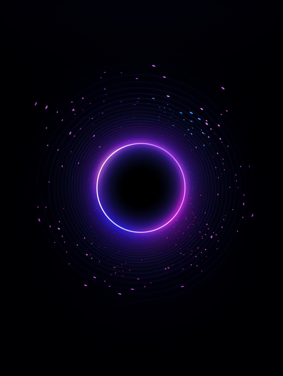 Digital gradient artwork of a black hole