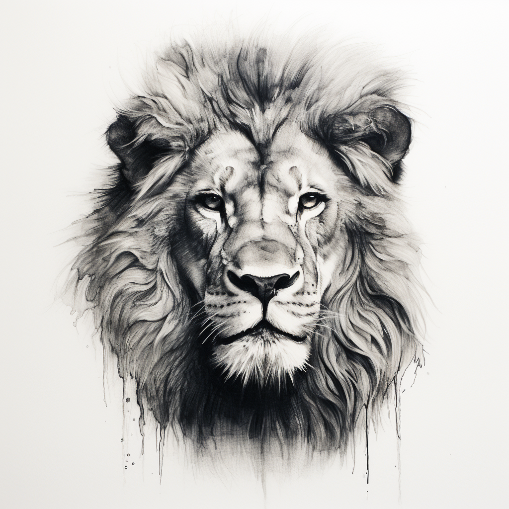 Simple lion's face drawing