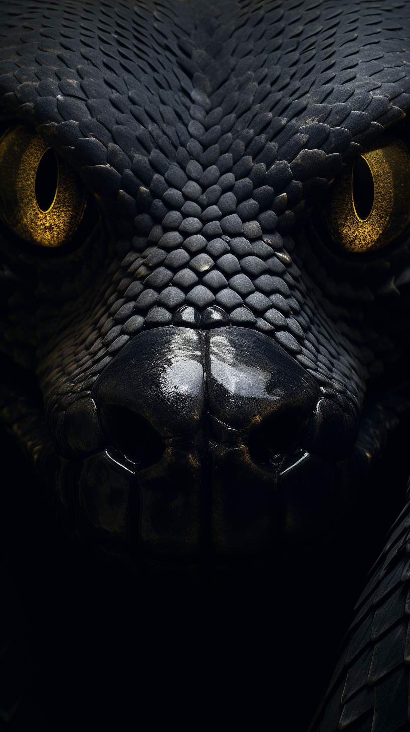 Majestic black mamba snake in 4K