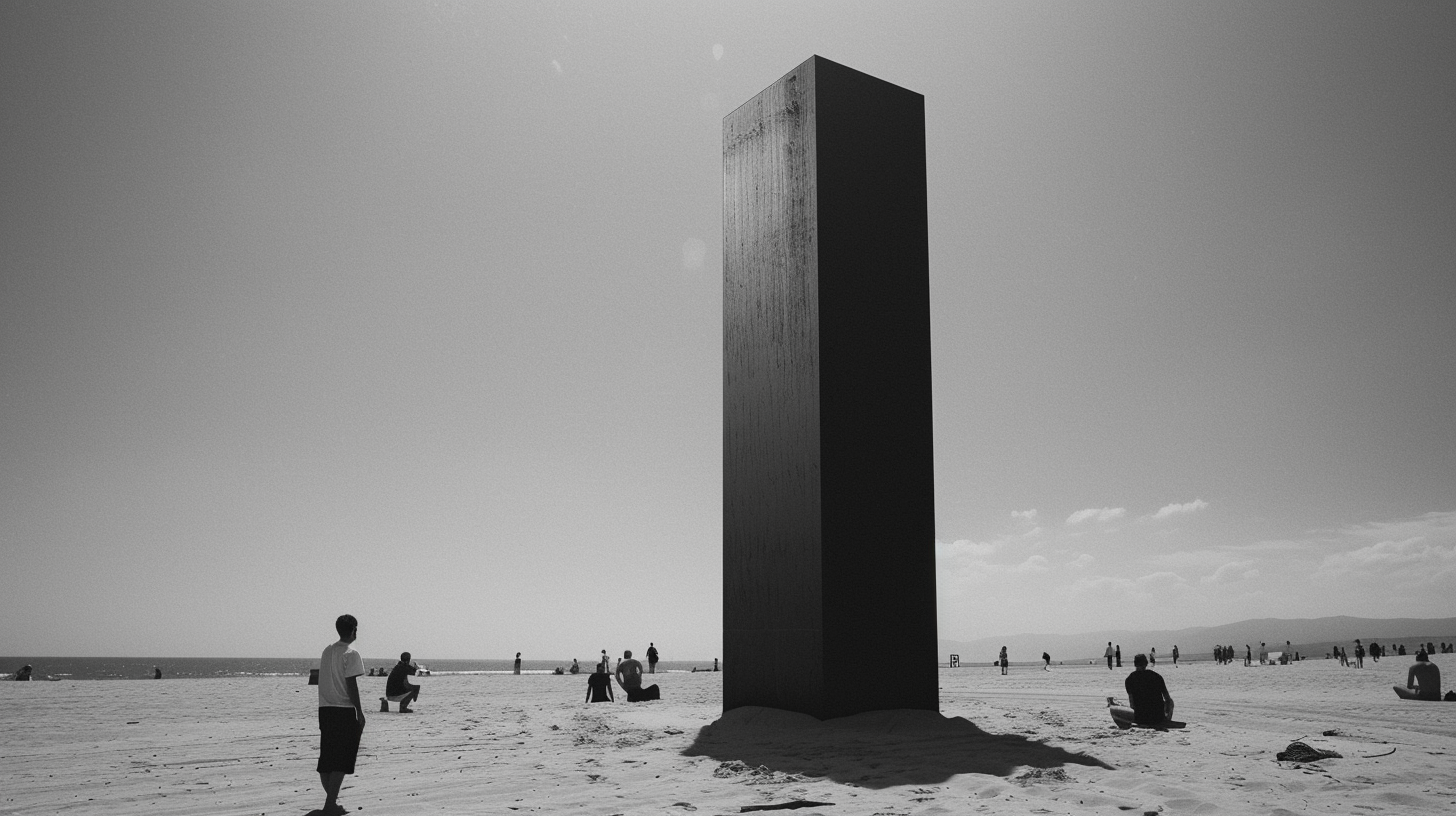 Black Monolith on Italian Beach