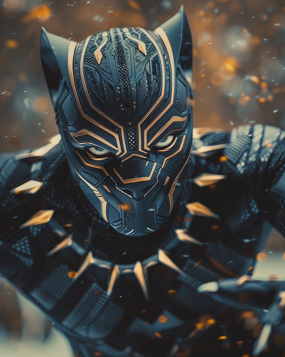 Chadwick Bosman Black Panther Costume Pose