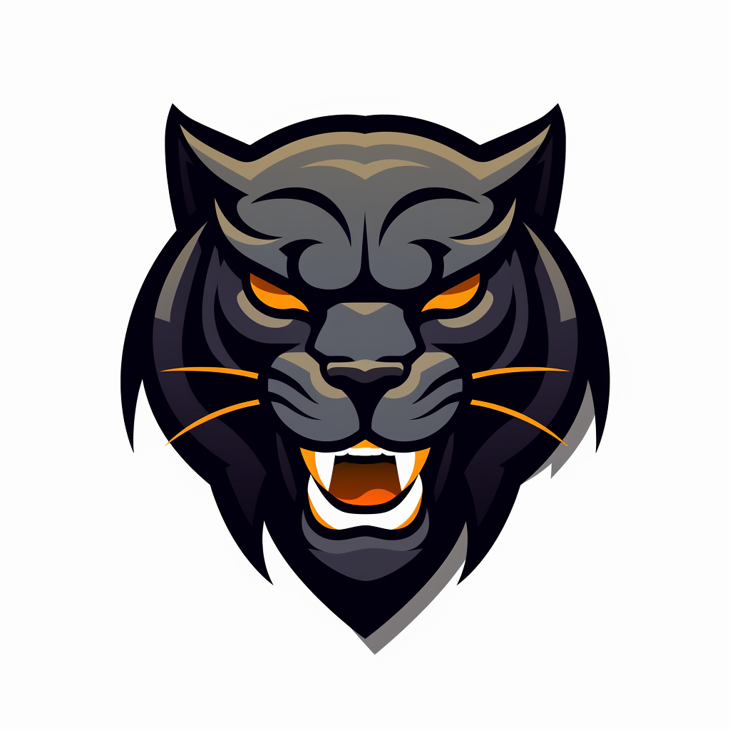 Abstract black panther NBA logo