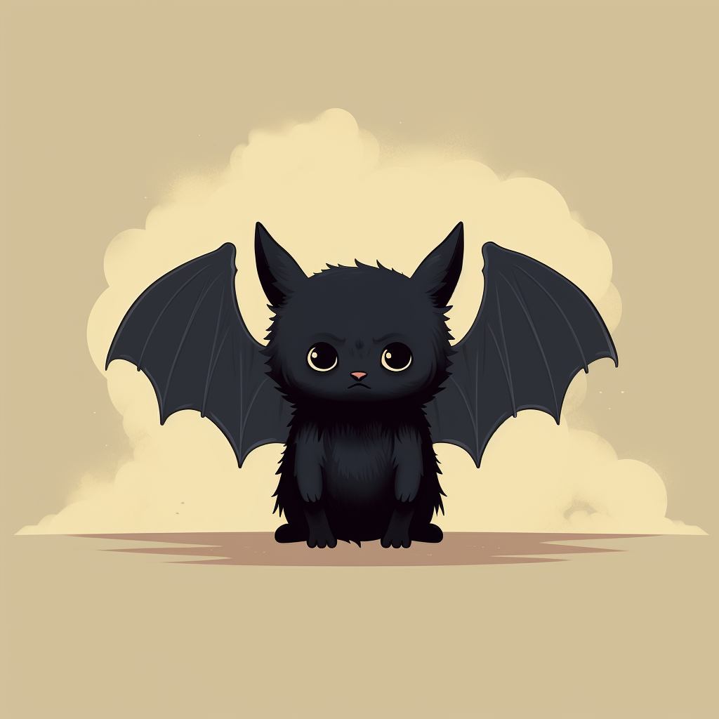 Cute black Pomapoochi with bat wings