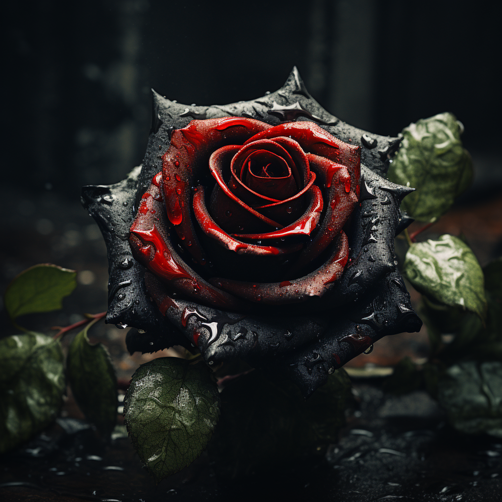 Black rose with red aura