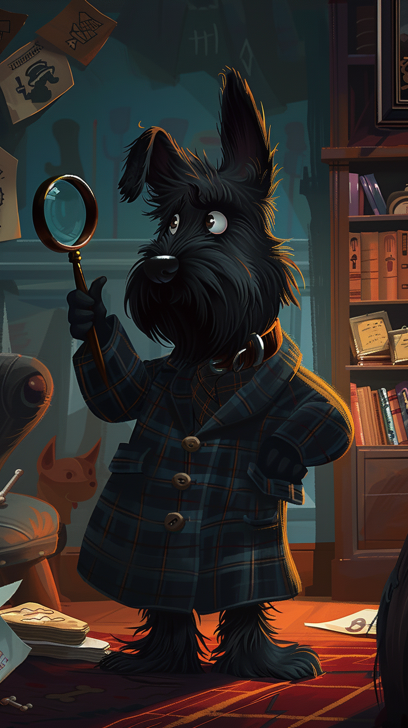 Black Scottie Dog Detective Magnifying Treats