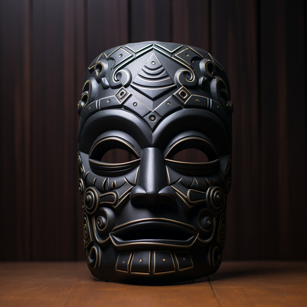 Relaxing black steel masque olmec