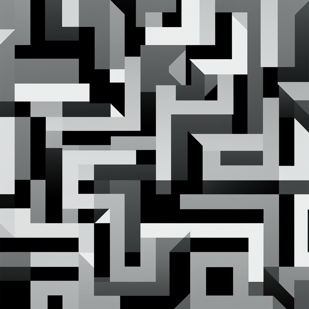 Black and white block pattern design