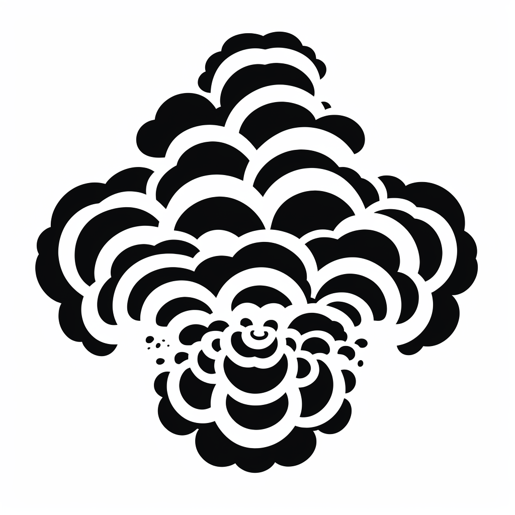 Black and White Cloud-shaped Kamon Icon