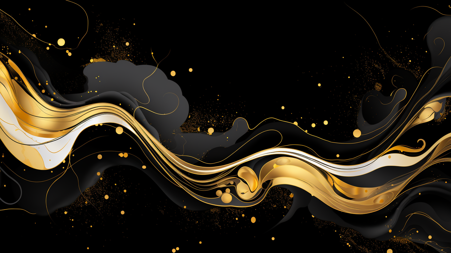 Black and white background with gold splashes