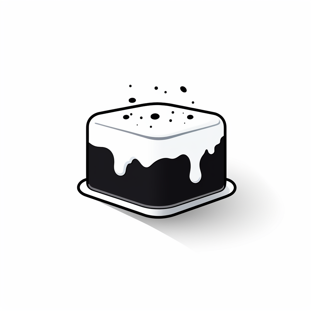 Black and white square cake icon