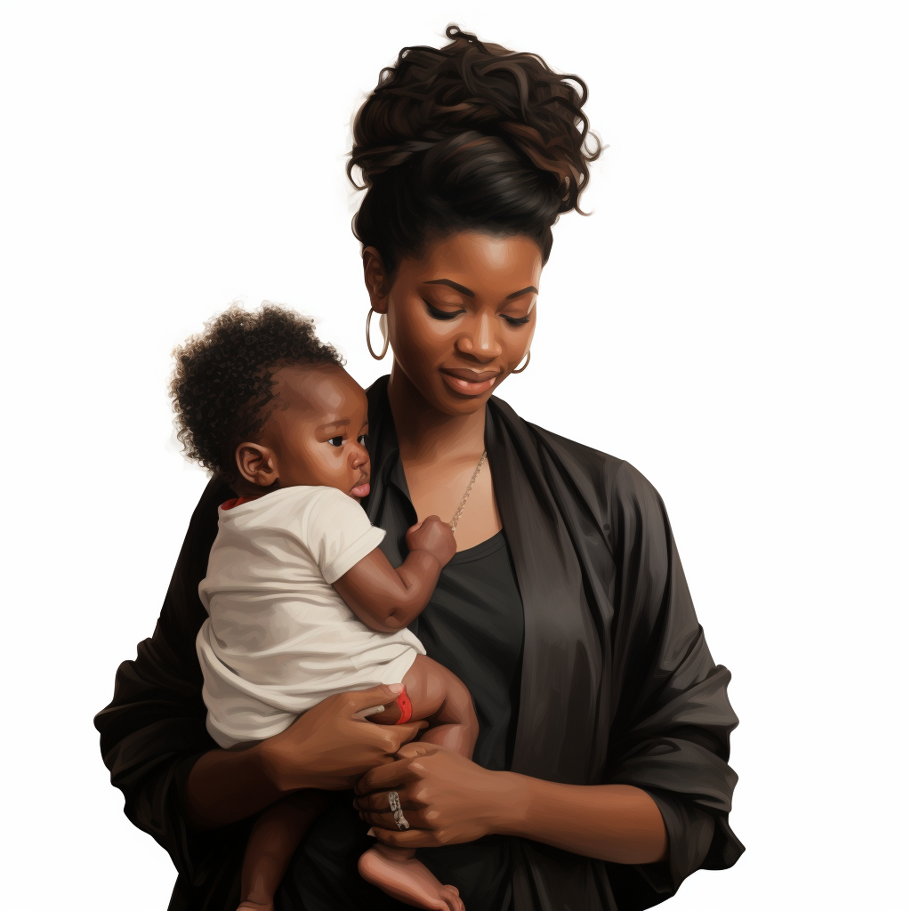 Black woman holding baby hand