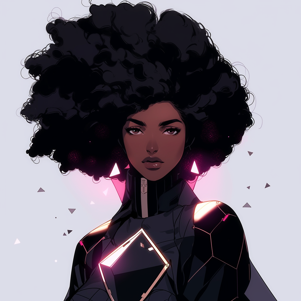 Stylish Black Woman Guardian Controlling Shadows