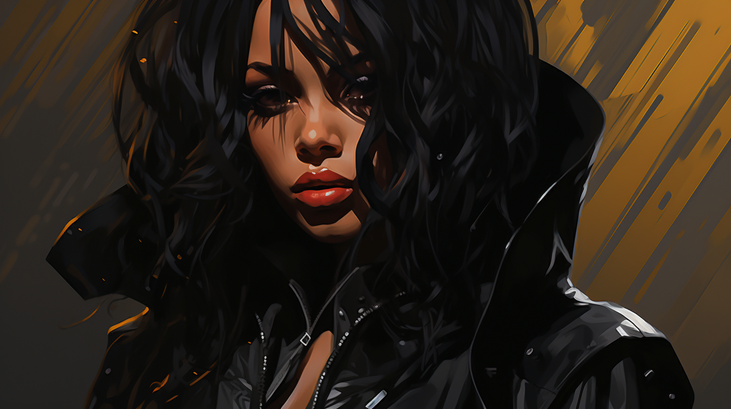 Stylish black female assassin illustration