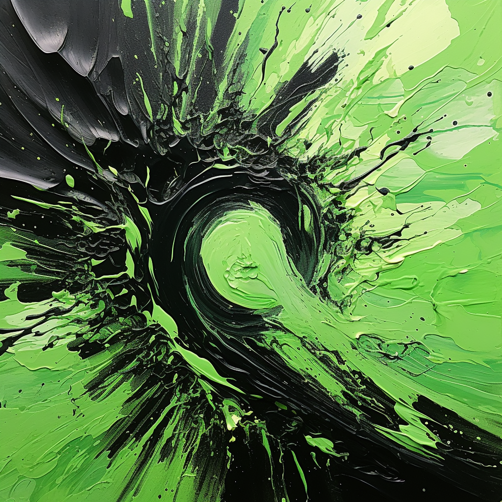 Black and Green Colliding