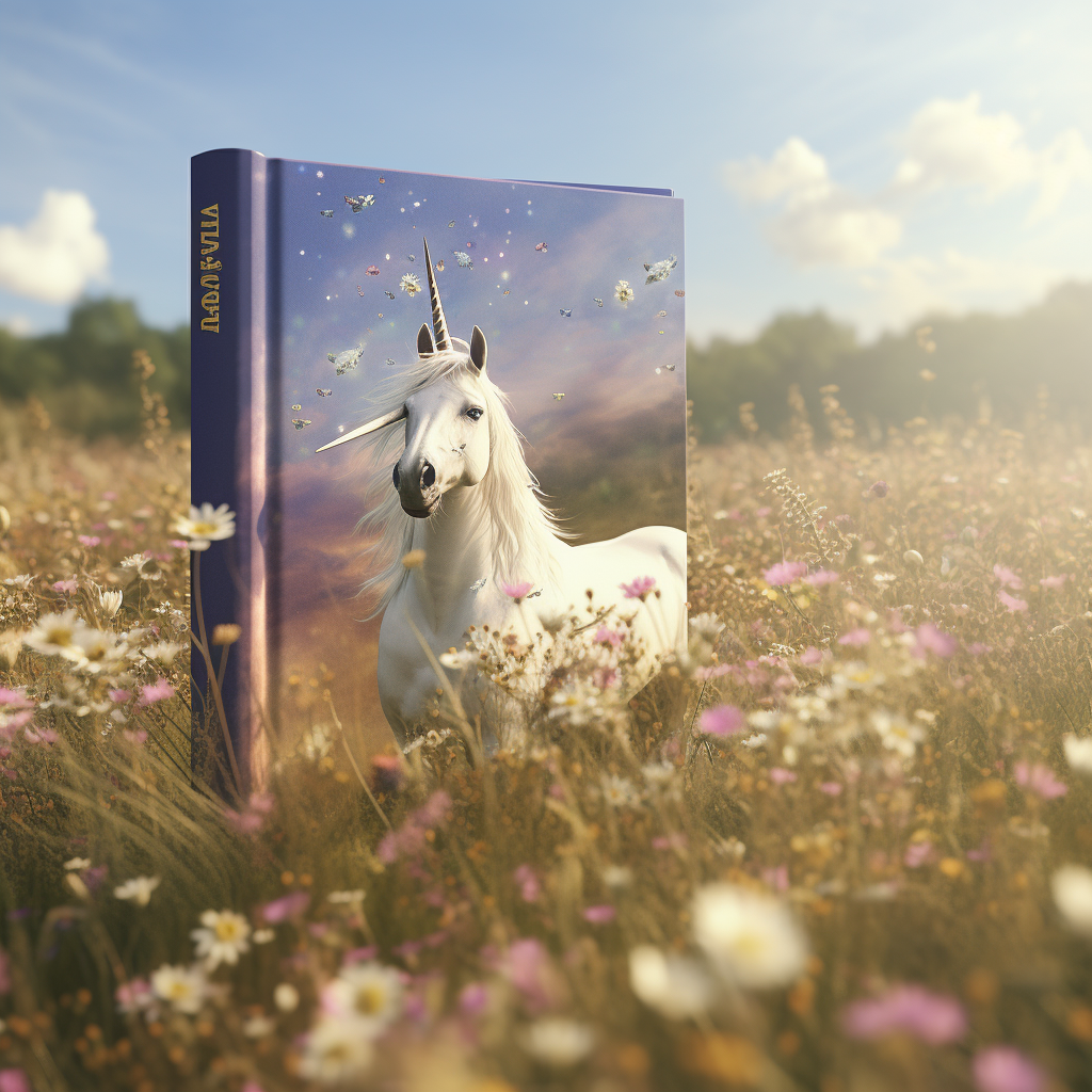 Blank book in unicorn pasture