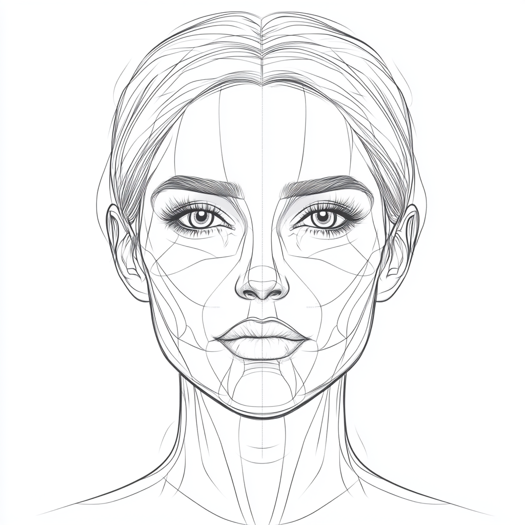 Coloring makeup practice blank human face