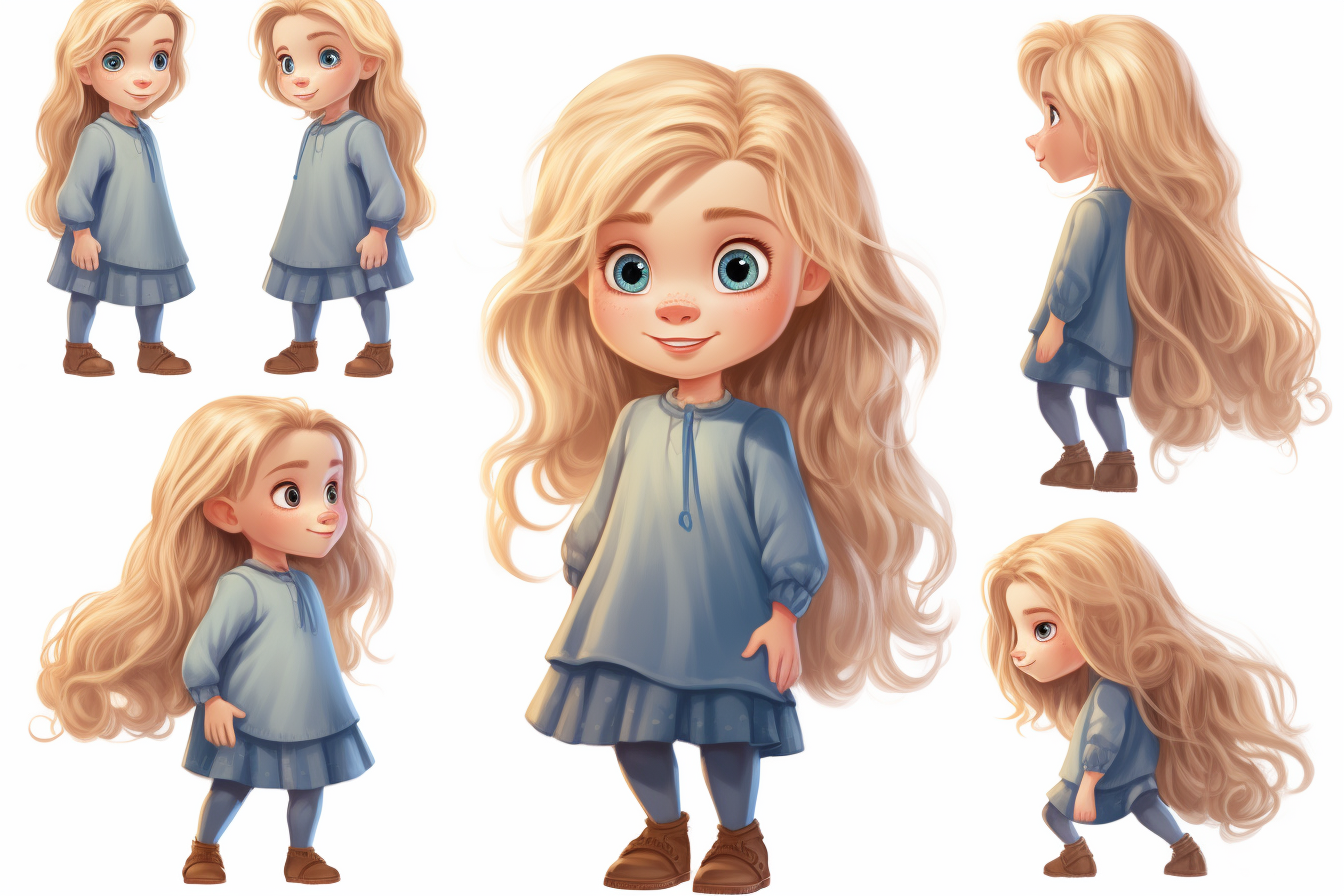 Blonde character with blue eyes