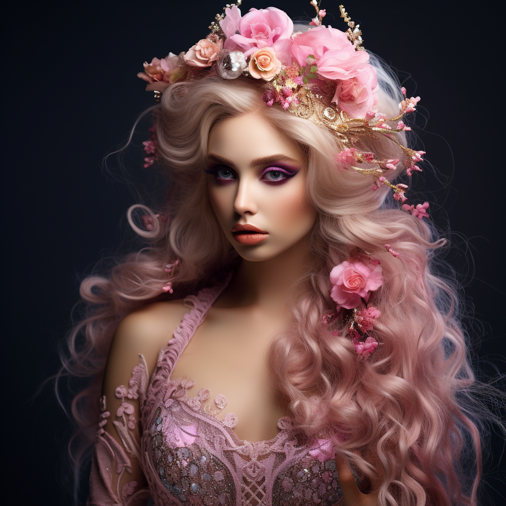 Beautiful Blonde Pink Fairy with Dazzling Hues