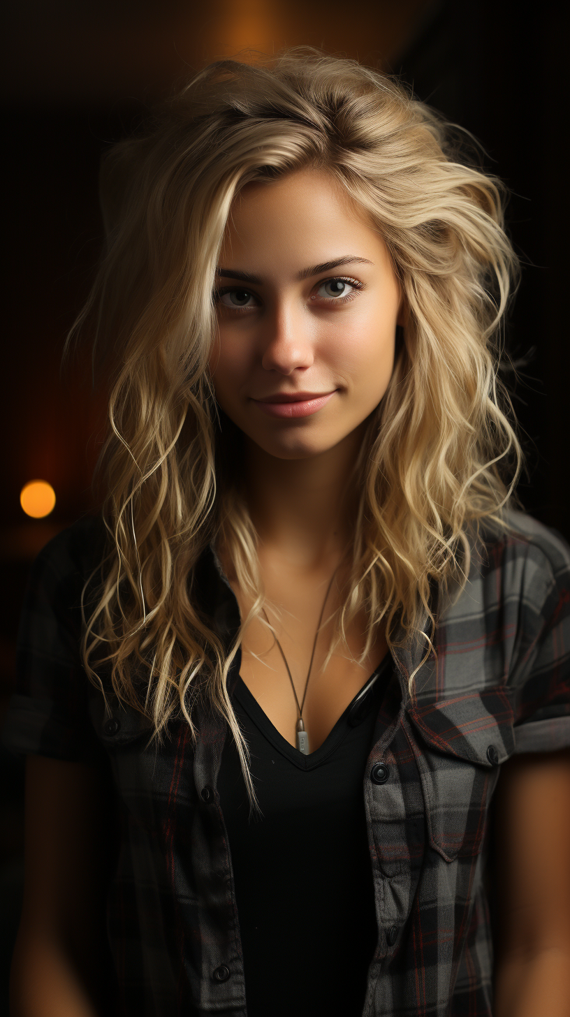 Blonde Woman Winking at Camera