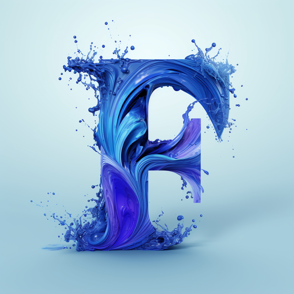 Blue Colored Letter F Illustration