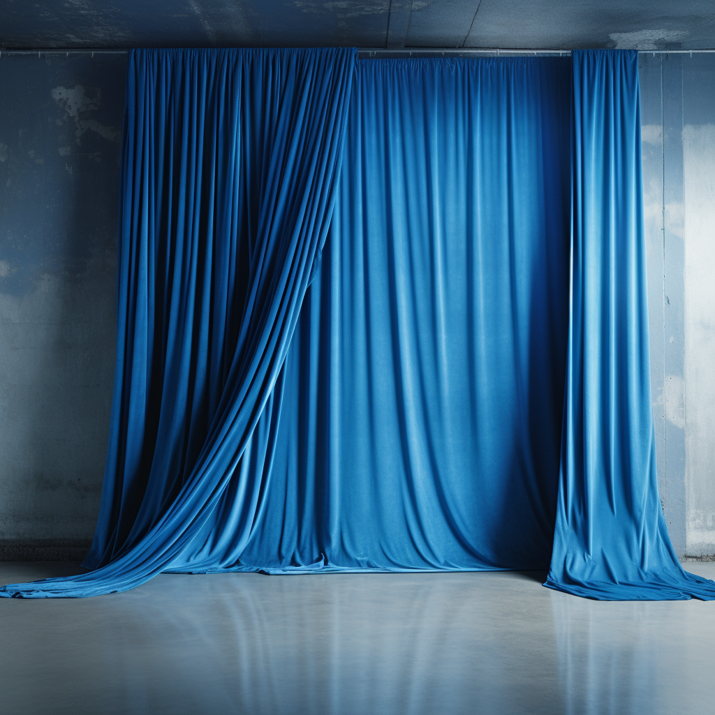 Elegant blue curtains showcasing vibrant home decor