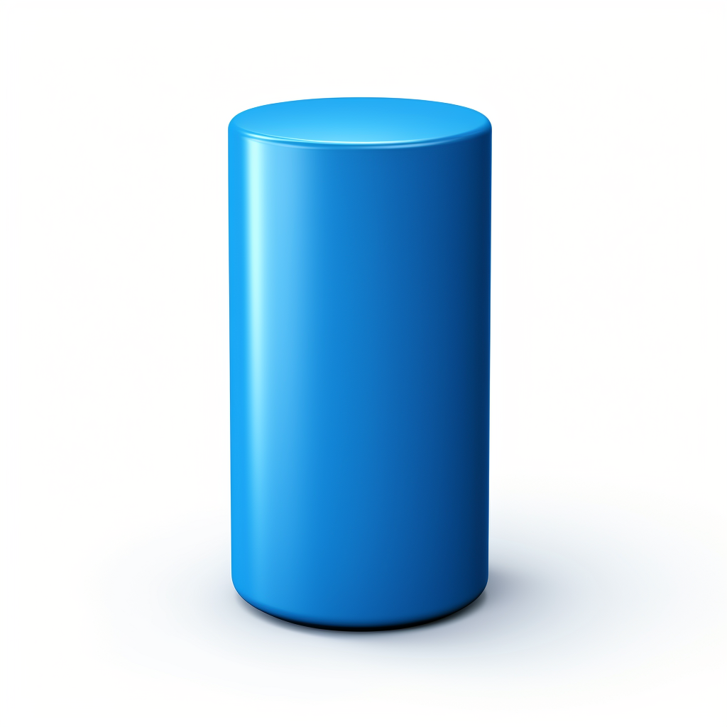 Blue cylinder on white background